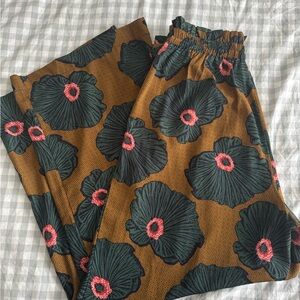 High Waist Floral Trouser